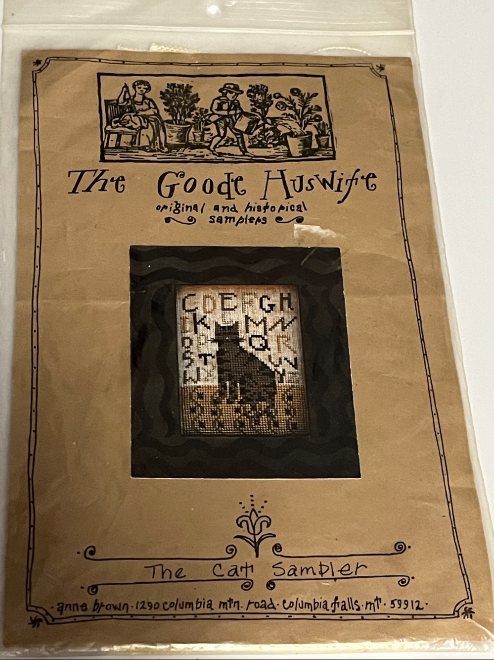 RARE VTG The Goode Huswife The Cat Sampler Cross Stitch Pattern OOP